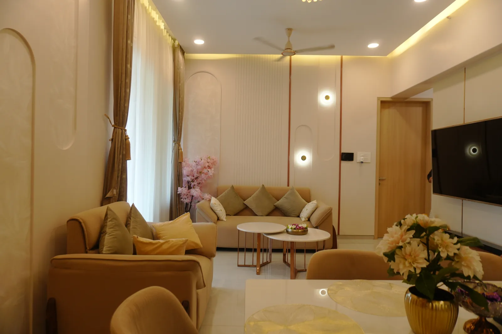 3 BHK · Baner — The living room — after