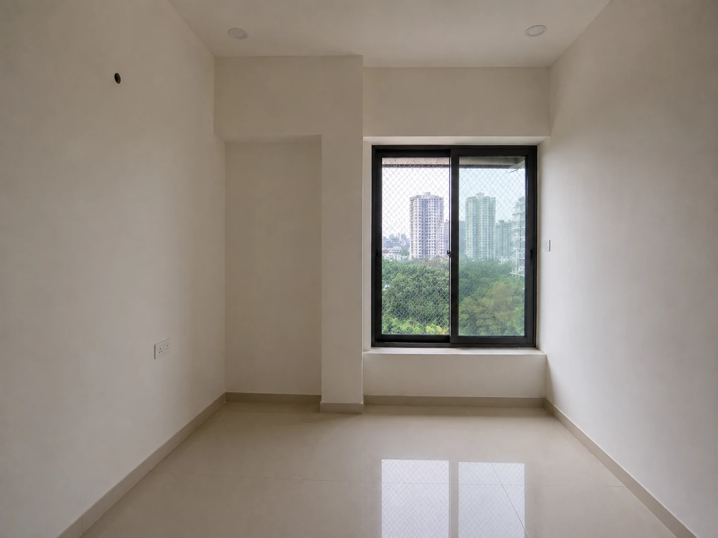 3 BHK · Prime Panache — Living room, before and after — before
