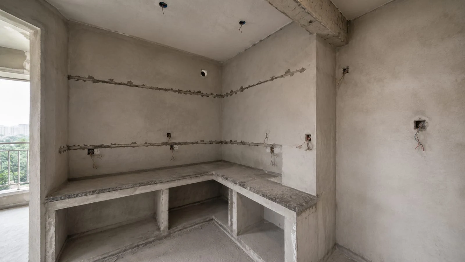 Kitchen — before and after — before
