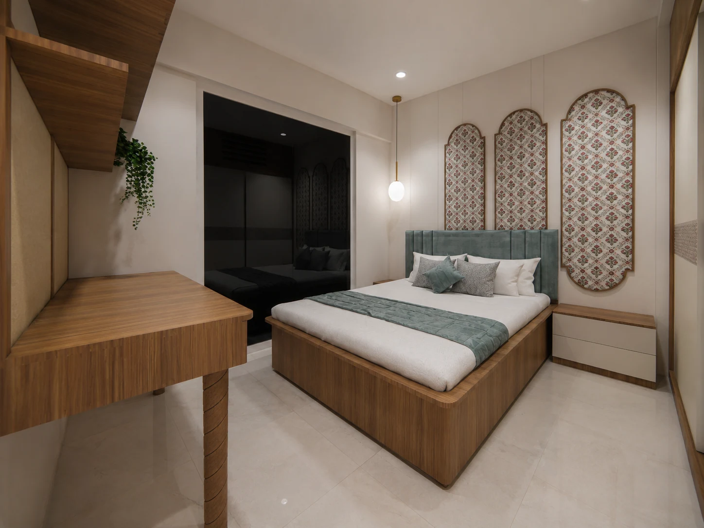 Master bedroom — before and after — after